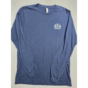 Bella+Canvas Airlume Jersey Shirt Mens Medium Blue Crew Neck Long Sleeve Outdoor